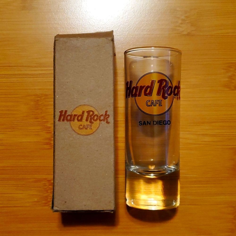 Vintage Hard Rock Cafe San Diego Shot Glass Souvenir Original Box Collectible